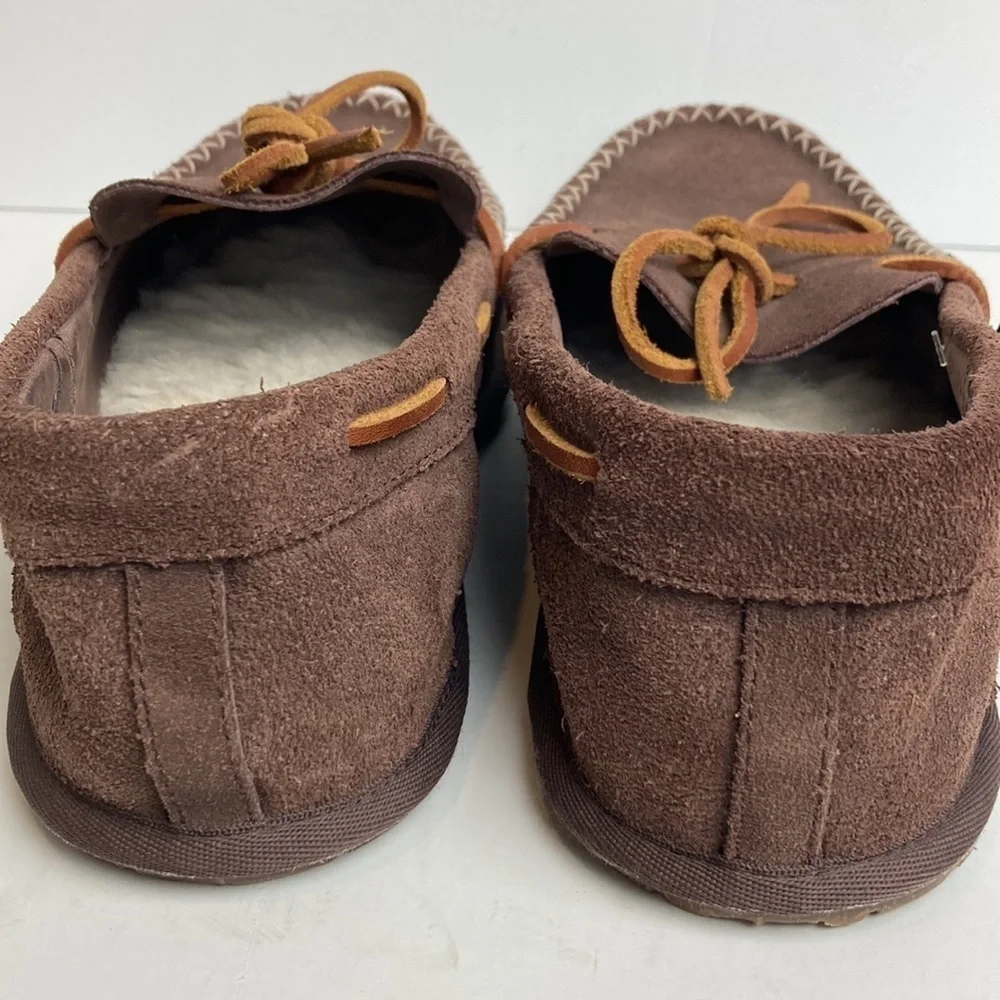 Manitobah Mukluks Sherling Lined Cabin Loafers Slippers Brown 9 Cottage Cabin